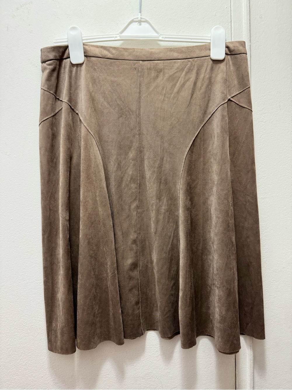 Cynthia Rowley Taupe Suede-Look A-Line Skirt Size 12